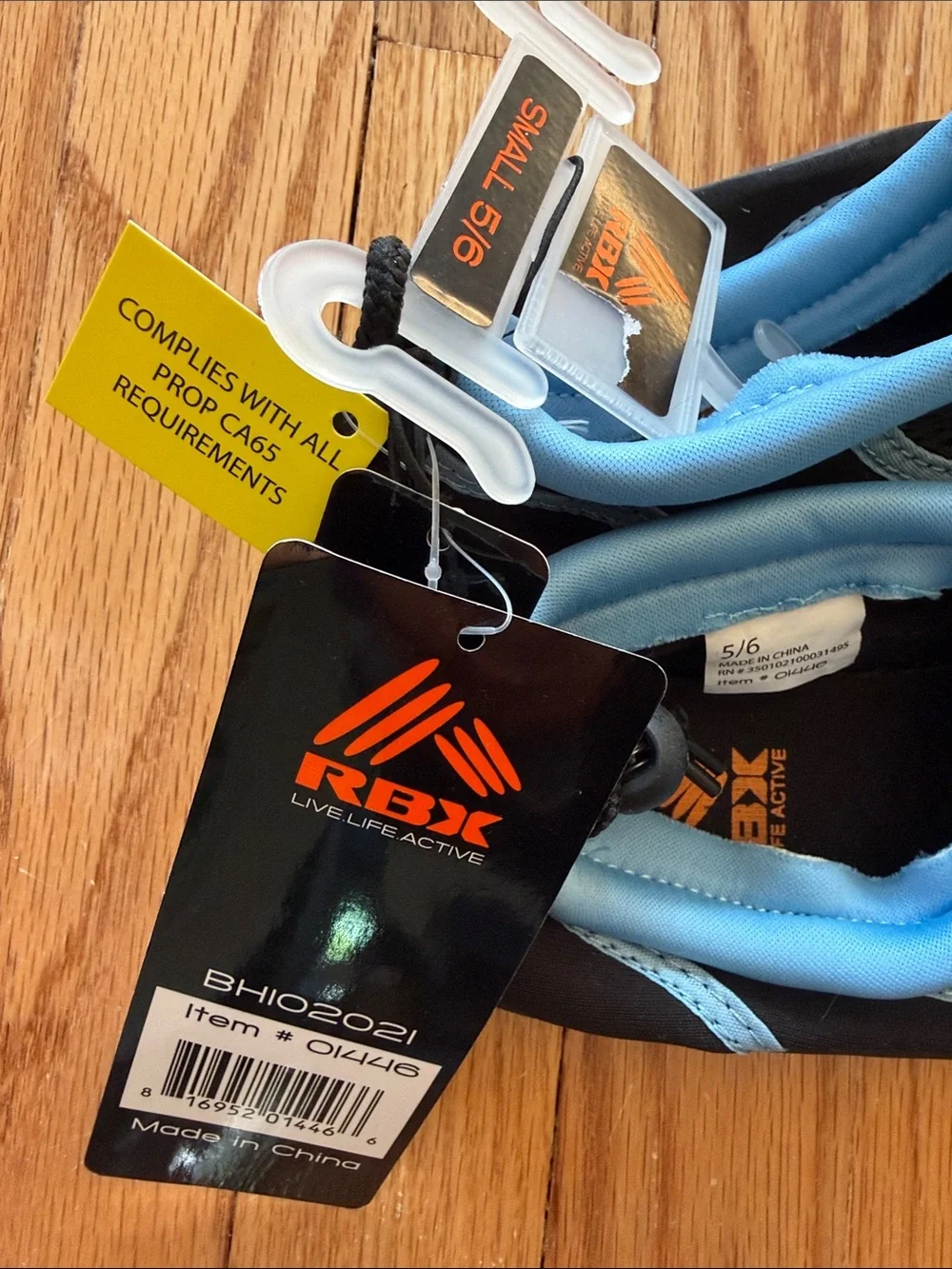 RBX Kids Black and Light Blue Water Shoes size 5/6